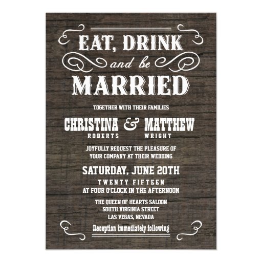 Old West Rustic Wood Wedding Invitations