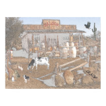 Old West Saloon Photo-clip-art - charcoal effect posters