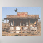 OLD WEST SALOON w/ cilipart charcoal effect posters