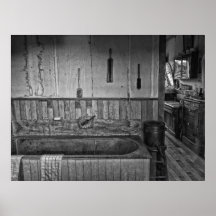 Old West Victorian Barber Shop Bath Posters