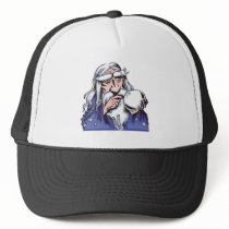 old white wizard merlin hat