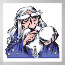 old white wizard merlin poster