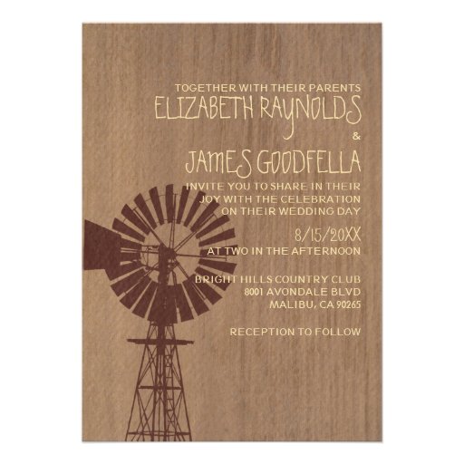 Old Windmill Wedding Invitations