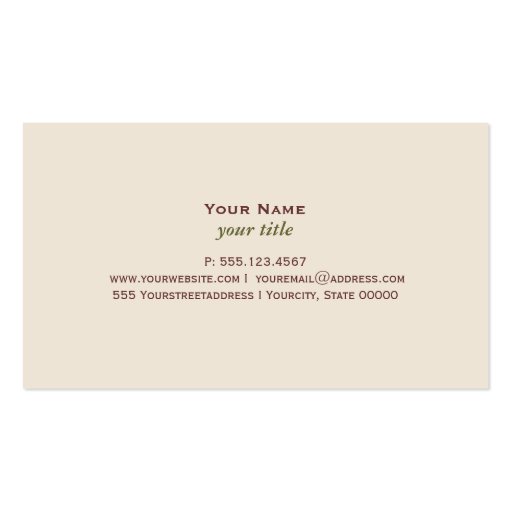 Old Wise Tree Business Card (back side)