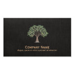 Old WiseTree Faux Black Linen Business Card