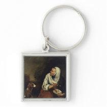 Old Woman with Dog Keychain