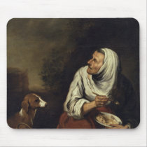 Old Woman with Dog Mousepads