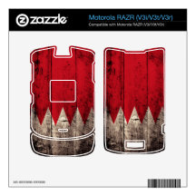 Old Wood Bahrain Flag; Decal For Motorola RAZR