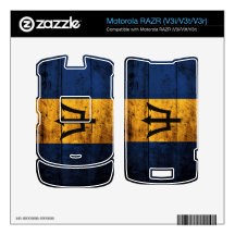 Old Wood Barbados Flag; Skin For Motorola RAZR