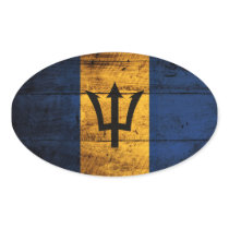 Old Wood Barbados Flag Stickers