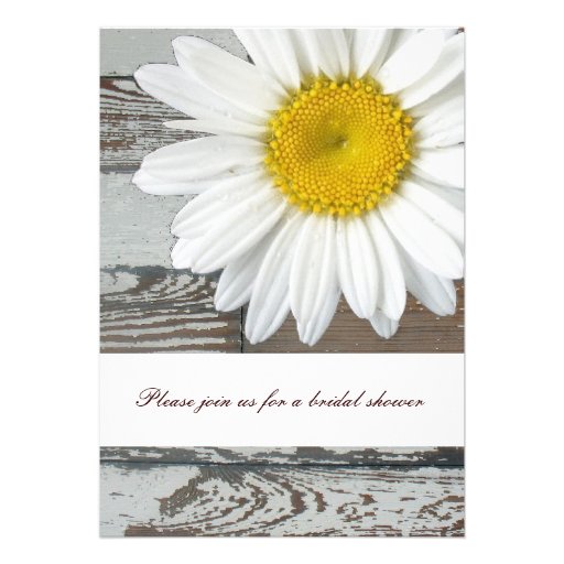 Old Wood Daisy Bridal Shower Invitation