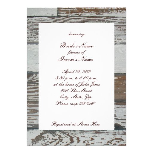 Old Wood Daisy Bridal Shower Invitation