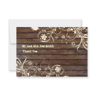Old Wood Flat Thank You Cards with envelopes
