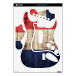 Old Wood France Flag Rock Band Guitar Skin