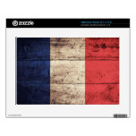 Old Wood France Flag Skin For Netbook