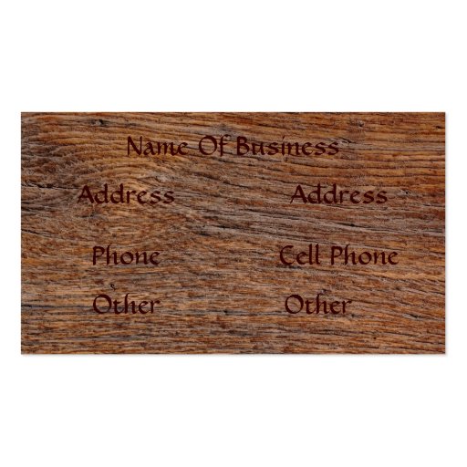 Old Wood Grain Business Card (front side)