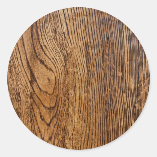 Old wood grain look round sticker