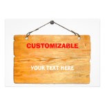 Old Wood Hanging Sign Custom Invitations