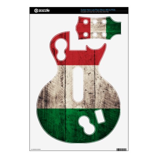 Old Wood Italian Flag; Decals For Guitar Hero