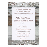 Old Wood Look Country Wedding Invitation--White