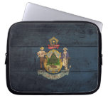 Old Wood Maine Flag; Laptop Computer Sleeves