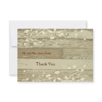 Old Wood pale gold tint thank you cards