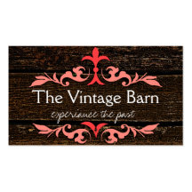 Old Wood & Peach Scroll Business Card