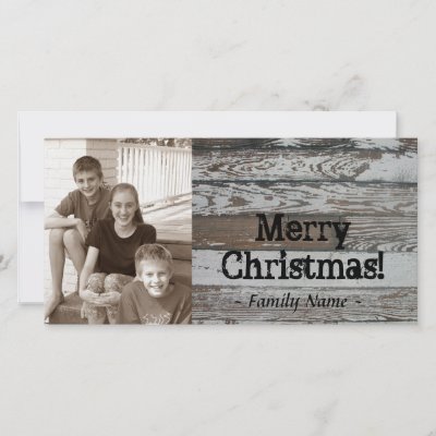 Old Wood Photo Christmas Card Photo Cards