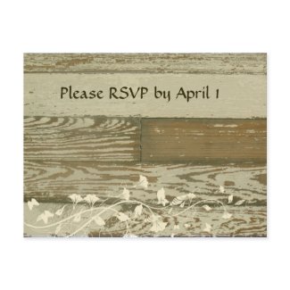 Old Wood RSVP gold tint postcard