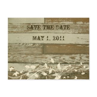 Old Wood Save the Date postcard