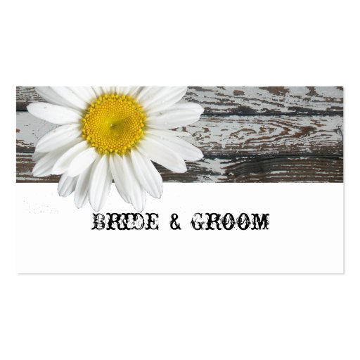 Old Wood Shasta Daisy Place Cards Business Cards (front side)