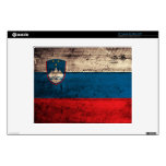 Old Wood Slovenia Flag; Skins For Laptops