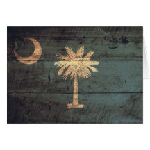 Old Wood South Carolina Flag; Greeting Cards