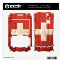 Old Wood Switzerland Flag; Decals For BlackBerry