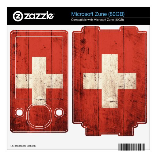 Old Wood Switzerland Flag; Decals For The Zune