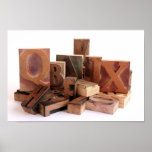old wood type grouping smaller poster