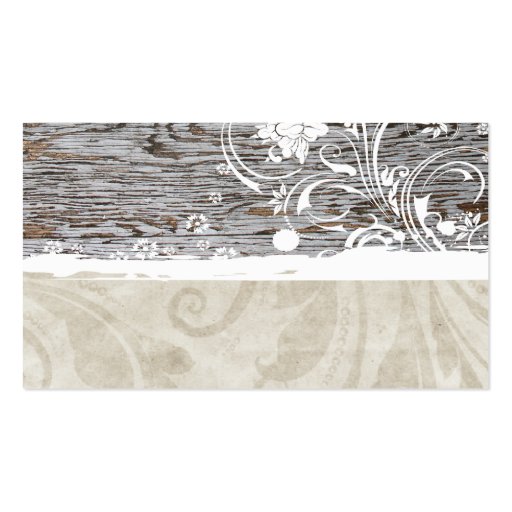 Old Wood Vintage White Lace Place Cards Business Card (back side)