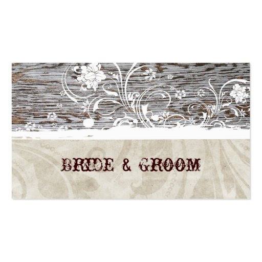 Old Wood Vintage White Lace Place Cards Business Card (front side)
