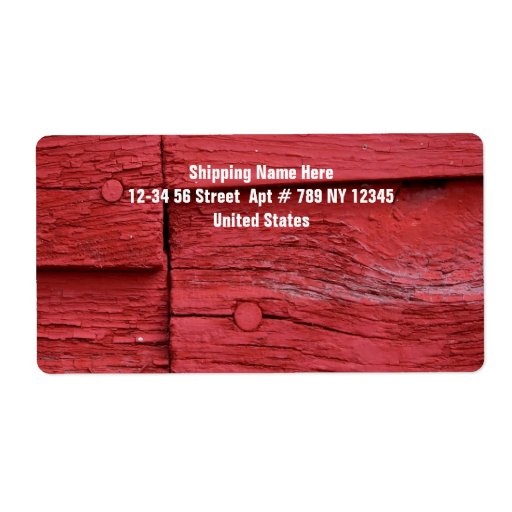 Old Wood with Fresh Red Paint Personalized Shipping Labels