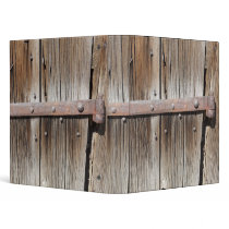 Old Wood with Rusty Metal Hinge Binder