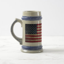 Old Wooden American Flag Coffee Mugs