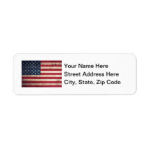 Old Wooden American Flag Labels