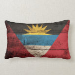Old Wooden Antigua & Barbuda Flag Pillow