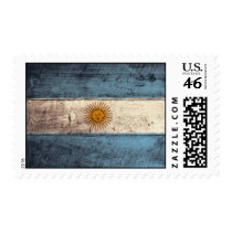 Old Wooden Argentina Flag Postage Stamps
