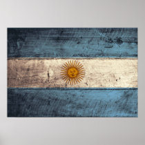 Old Wooden Argentina Flag Posters
