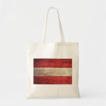 Old Wooden Austria Flag Canvas Bag