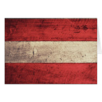 Old Wooden Austria Flag Card