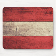 Old Wooden Austria Flag Mouse Pad