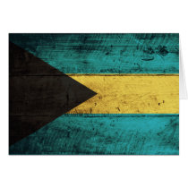 Old Wooden Bahamas Flag Card