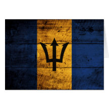 Old Wooden Barbados Flag Greeting Card